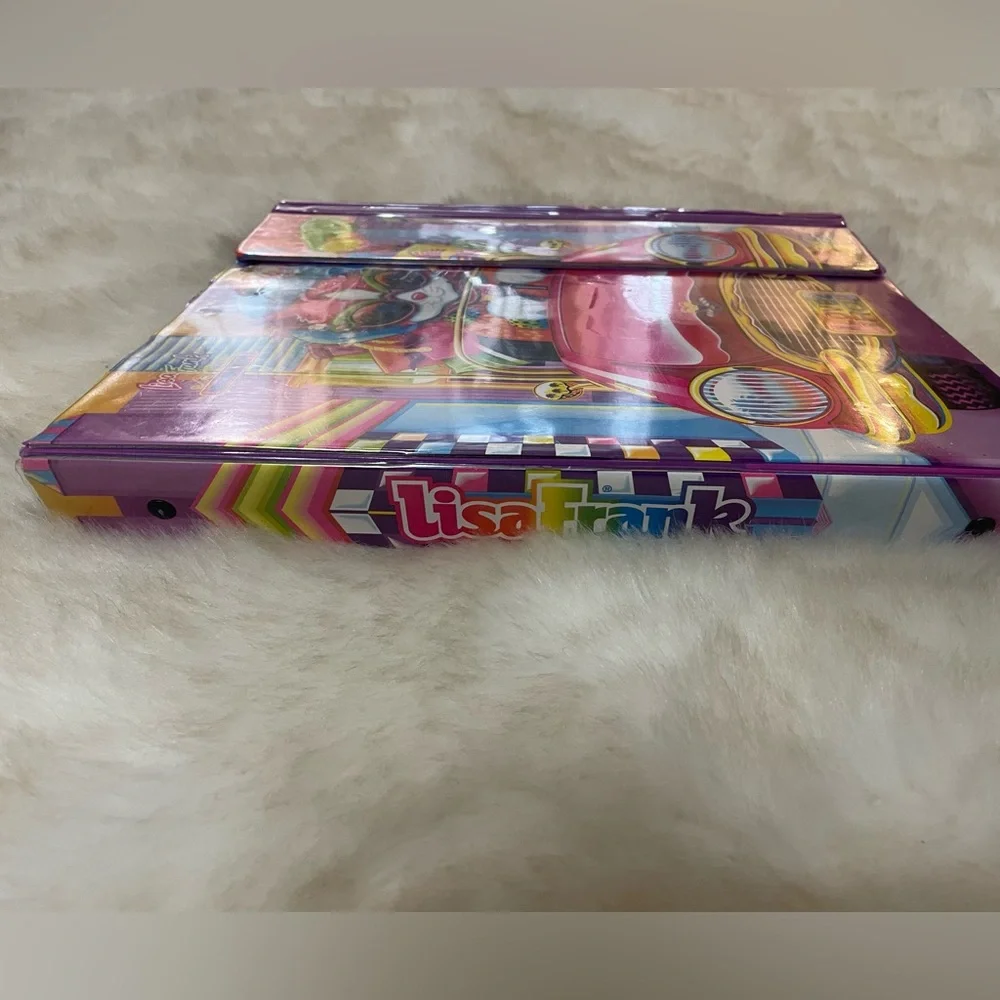 Lisa Frank Vintage Binder Cat Car MeowDeo Organizer Paper Holder